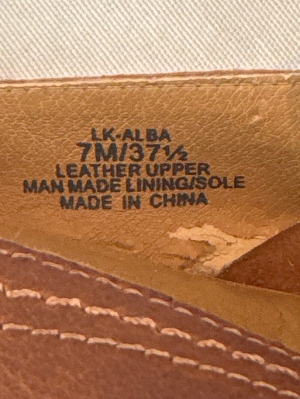 Lucky Brand Leather Almond Toe Ballet Flats Brown 7.5 Slip On Shoes - Picture 5 of 7